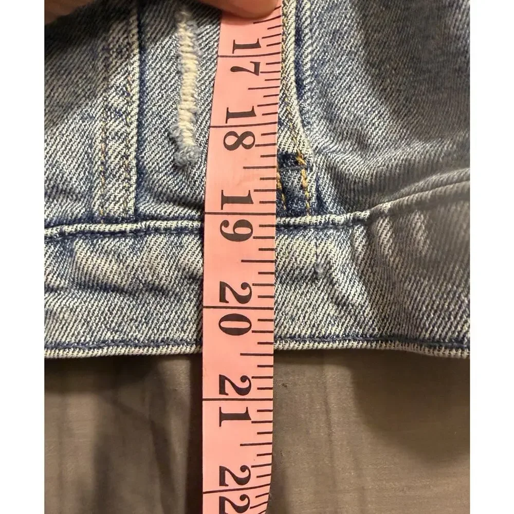 Abercrombie & Fitch Hollister Jean Jacket Sz Med Y2K Distressed
